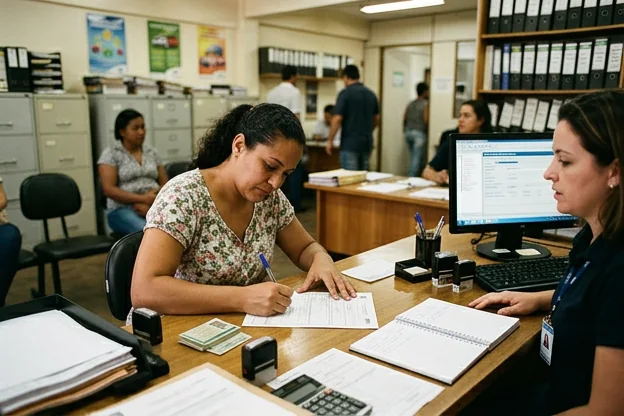 Cliente realizando transferência de veículo com a ajuda de um despachante.